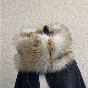 Gap Faux Fur Infinity Scarf Muffler Reversible